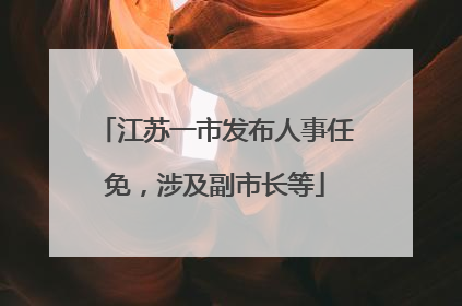 江苏一市发布人事任免，涉及副市长等