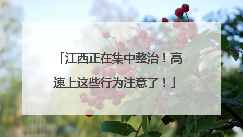 江西正在集中整治！高速上这些行为注意了！