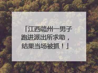江西赣州一男子跑进派出所求助，结果当场被抓！