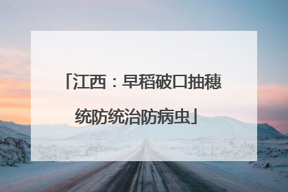 江西：早稻破口抽穗 统防统治防病虫