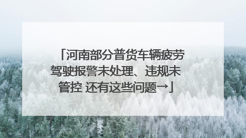 河南部分普货车辆疲劳驾驶报警未处理、违规未管控 还有这些问题→