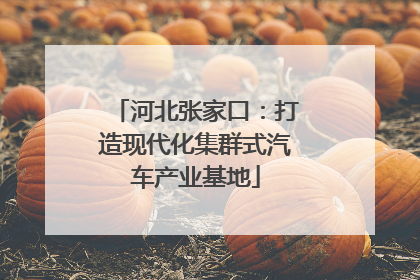 河北张家口：打造现代化集群式汽车产业基地