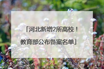 河北新增2所高校！教育部公布备案名单