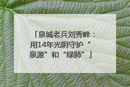泉城老兵刘秀峰：用14年光阴守护“泉源”和“绿肺”