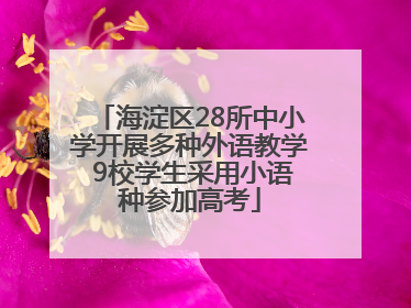 海淀区28所中小学开展多种外语教学 9校学生采用小语种参加高考
