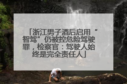 浙江男子酒后启用“智驾”仍被控危险驾驶罪，检察官：驾驶人始终是完全责任人