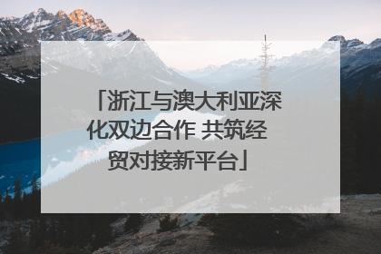 浙江与澳大利亚深化双边合作 共筑经贸对接新平台