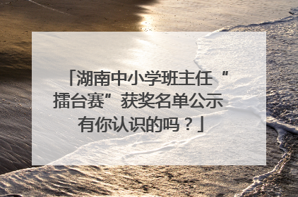 湖南中小学班主任“擂台赛”获奖名单公示 有你认识的吗？
