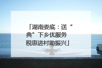 湖南娄底：送“典”下乡优服务 税惠进村助振兴