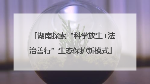 湖南探索“科学放生+法治善行”生态保护新模式
