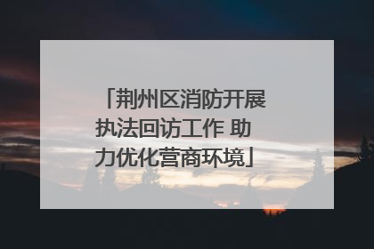 荆州区消防开展执法回访工作 助力优化营商环境