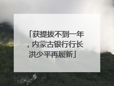获提拔不到一年，内蒙古银行行长洪少平再履新