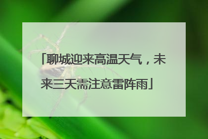 聊城迎来高温天气，未来三天需注意雷阵雨