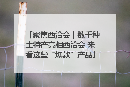 聚焦西洽会｜数千种土特产亮相西洽会 来看这些“爆款”产品