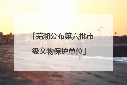 芜湖公布第六批市级文物保护单位