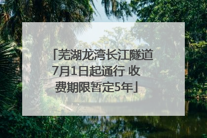芜湖龙湾长江隧道7月1日起通行 收费期限暂定5年