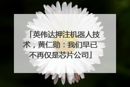 英伟达押注机器人技术，黄仁勋：我们早已不再仅是芯片公司