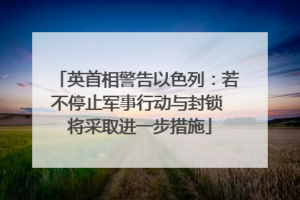 英首相警告以色列：若不停止军事行动与封锁 将采取进一步措施