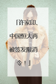 许家印、中国恒大再被签发限消令！