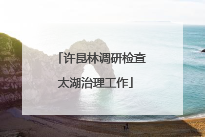 许昆林调研检查太湖治理工作