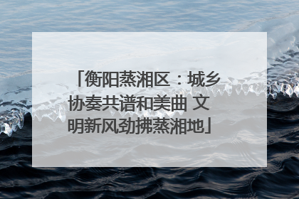 衡阳蒸湘区：城乡协奏共谱和美曲 文明新风劲拂蒸湘地