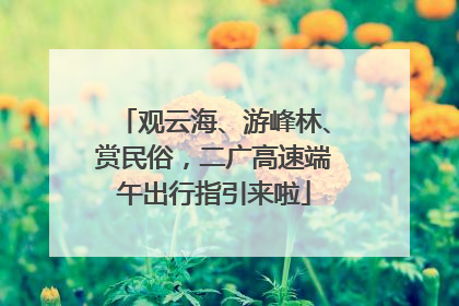 观云海、游峰林、赏民俗，二广高速端午出行指引来啦