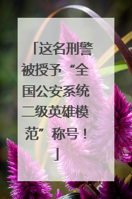 这名刑警被授予“全国公安系统二级英雄模范”称号！