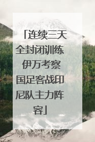 连续三天全封闭训练 伊万考察国足客战印尼队主力阵容