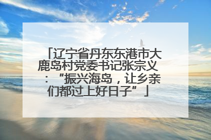 辽宁省丹东东港市大鹿岛村党委书记张宗义：“振兴海岛，让乡亲们都过上好日子”