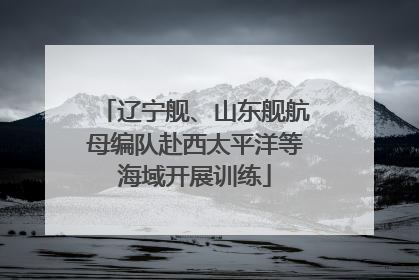 辽宁舰、山东舰航母编队赴西太平洋等海域开展训练