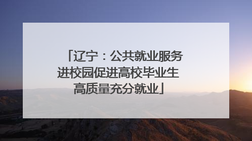 辽宁：公共就业服务进校园促进高校毕业生高质量充分就业