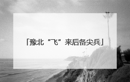 豫北“飞”来后备尖兵