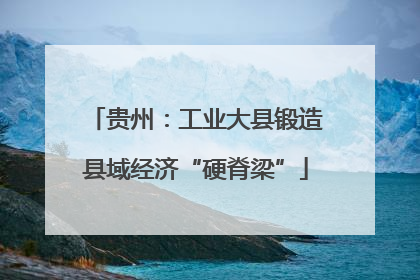 贵州：工业大县锻造县域经济“硬脊梁”