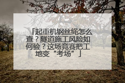 起重机钢丝绳怎么查？隧道施工风险如何验？这场竞赛把工地变“考场”