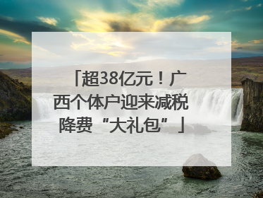 超38亿元！广西个体户迎来减税降费“大礼包”