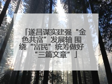 遂昌谋实建强“金色共富”发展轴 围绕“富民”统筹做好“三篇文章”