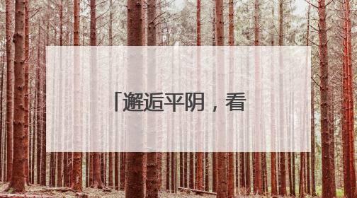 邂逅平阴，看见文明济南