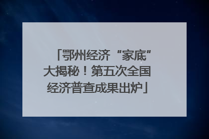 鄂州经济“家底”大揭秘！第五次全国经济普查成果出炉