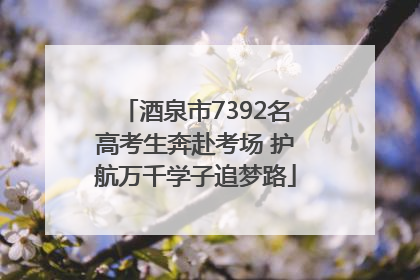 酒泉市7392名高考生奔赴考场 护航万千学子追梦路