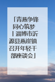 青燕争锋 同心筑梦丨淄博市沂源县燕崖镇召开年轻干部座谈会