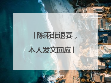 陈雨菲退赛，本人发文回应