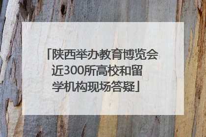 陕西举办教育博览会 近300所高校和留学机构现场答疑