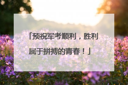 预祝军考顺利，胜利属于拼搏的青春！