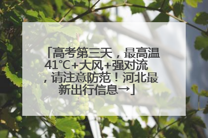 高考第三天，最高温41℃+大风+强对流，请注意防范！河北最新出行信息→