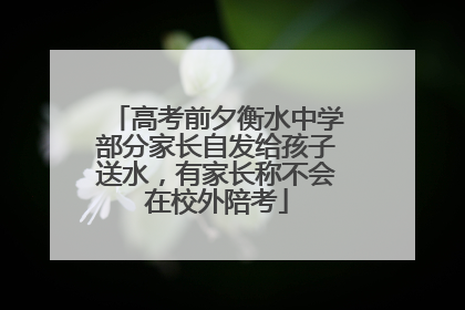 高考前夕衡水中学部分家长自发给孩子送水，有家长称不会在校外陪考