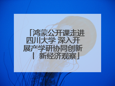 鸿蒙公开课走进四川大学 深入开展产学研协同创新丨 新经济观察