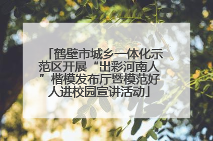 鹤壁市城乡一体化示范区开展“出彩河南人”楷模发布厅暨模范好人进校园宣讲活动