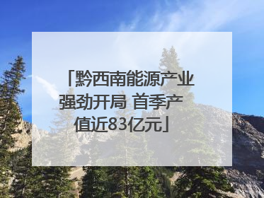 黔西南能源产业强劲开局 首季产值近83亿元