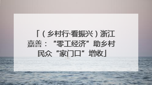 （乡村行·看振兴）浙江嘉善：“零工经济”助乡村民众“家门口”增收
