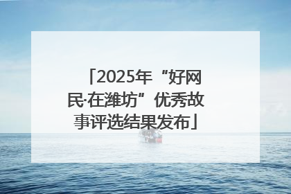 2025年“好网民·在潍坊”优秀故事评选结果发布